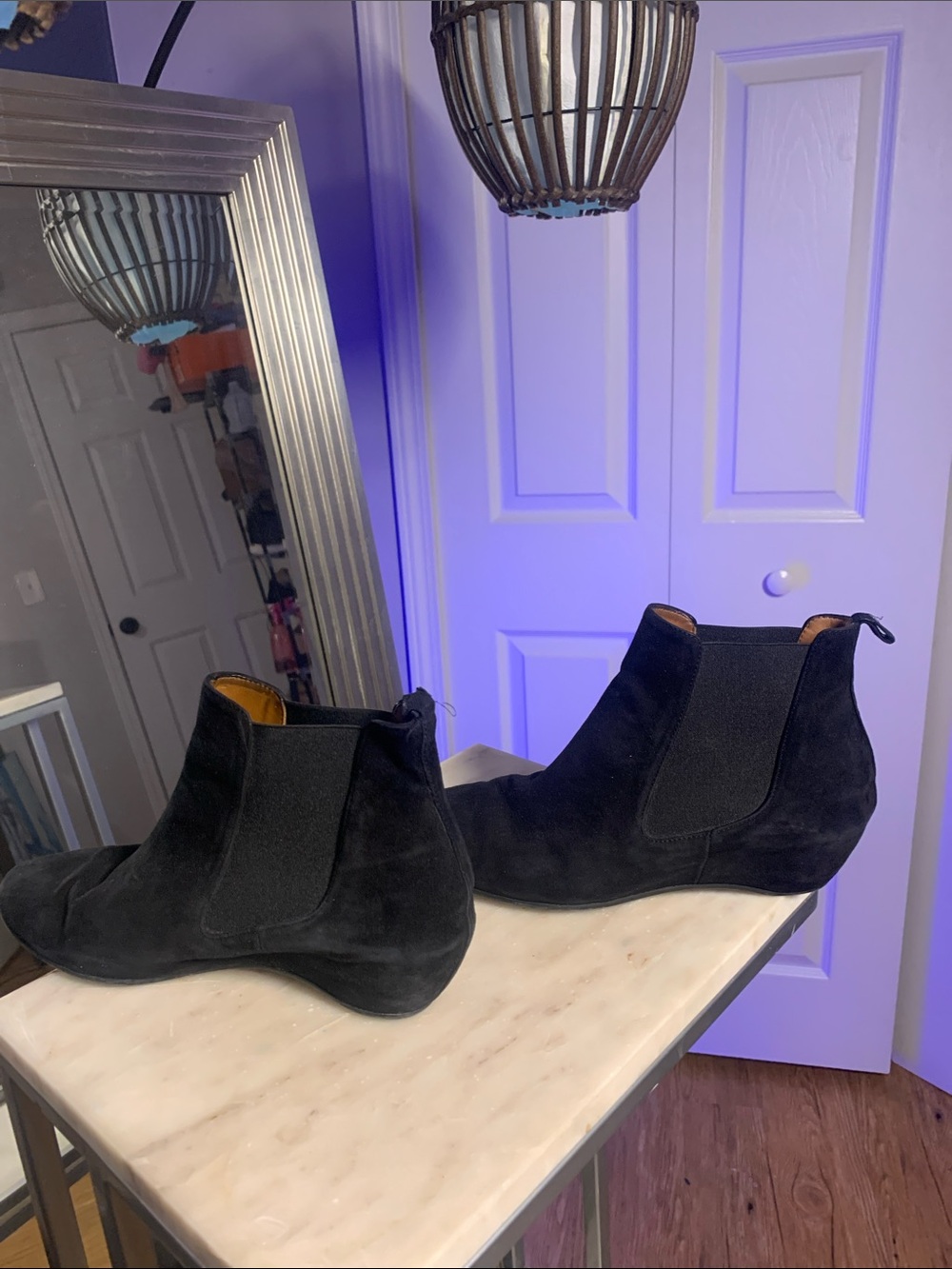 Aquatalia Black Suede Ankle Booties - Picture 5 of 8